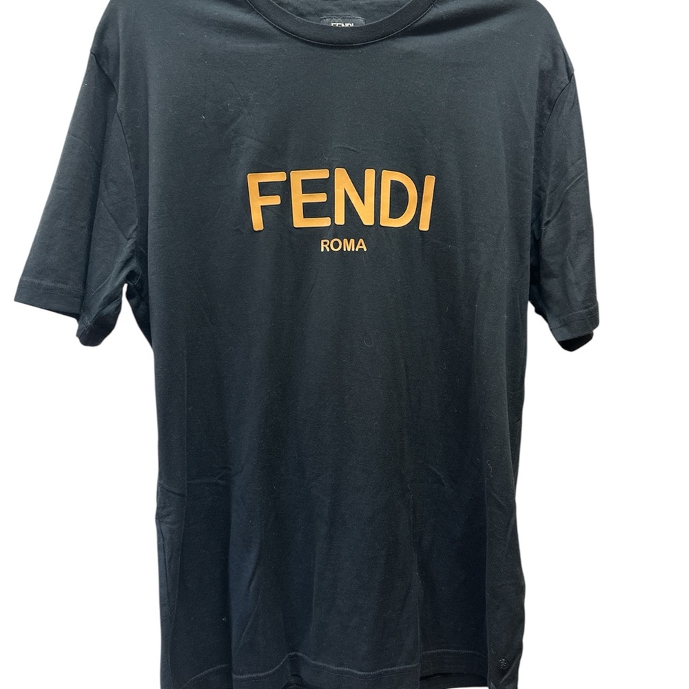 Fendi Black Short Sleeve Tee Classic Crew Neck medium